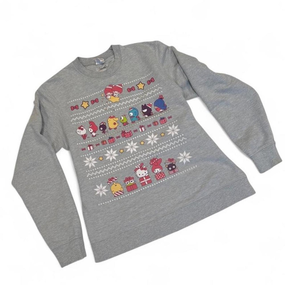 Sanrio Hello Kitty Friends Holiday Sweatshirt Grey Crewneck Medium